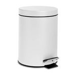 Harbour Housewares 3 Litre Bathroom Pedal Bin With Inner Bucket - Matte White