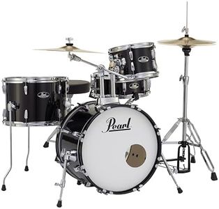 Pearl Roadshow Drum Set 4-Piece Complete Kit with Cymbals and Stands, Jet Black (RS584C/C31)