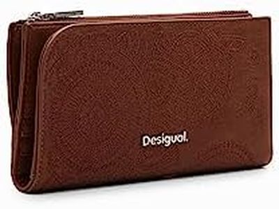 Desigual Mone_Dejavu INES, Portefeuille bi-Pliable Femmes, Marron, 18.5