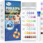 Pawfly 8 in 1 Clearwater Hot Tub Test Strips Pool and Spa 150 Testing Strips Water Test Kit Accurate for pH Chlorine Total Chlorine Hardness Bromine Cyanuric Acid Alkalinity