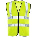 Expert Workwear Hi Vis Vest Zipper High Visibility Unisex Zipped Safety Vest Reflective Hi Viz Zip Waistcoat Jacket Class 2 (M, Yellow - Zip)