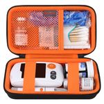 Elonbo Diabetic Supplies Travel Case, Diabetic Supply Organizer Bag, Glucose Meter Storage Case, Insulin Pen Carrying Case for Glucose Monitor, Blood Sugar Test Strips, Lancets, Syringe, Black+Orange