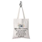 Photographer Gift Life is Like A Camera Inspirational Photography Gift for Her (Life like a camera tote CA)