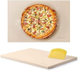 VEVOR Pizza Stone, 508 x 355 mm Rectangular Cordierite Pizza Stone, Extra Large Baking-Stone with PP Scraper, 17 mm Thick Heat-Resistant Cordierite, for Oven, Baking Bread & Pizzas, BBQ Grilling