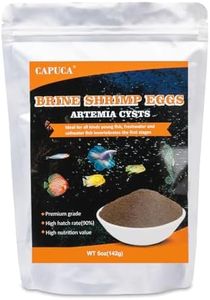 capuca Brine Shrimp Eggs Fish Food - Sea Monkey Eggs 90% Hatch Rate Aquatic Foods for Freshwater & Saltwater Fish, Shrimp, Fry (5oz)