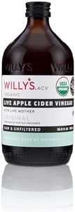 Willy's Organic ACV Apple Cider Vinegar with Mother - Probiotocs for Detox and Gut Health. 16.9oz Glass Bottle