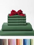 Cal King 6 Piece Sheet Set - Breathable & Cooling Sheets - Hotel Luxury Sheets - 1 Flat Sheet, 1 Fitted Sheet & 4 Pillowcases - Deep Pocket - Easy Fit, Soft & Wrinkle Free - Cal King Emerald Sheets