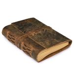 Lined Paper Leather Bound Journal-260 Pages, Rustic Brown, 8 X 6 Inches (A5) - Book of Shadows - Writing Notebook, Daily Notepad, Travel Diary For Women/Men- By Leather Village
