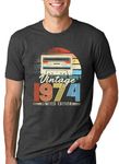 hohololo 50th Birthday T-Shirts Men Vintage 1974 Shirt Graphic Fifty Birthday shirs Casual Birthday Gifts Blouse Tops...