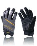 HANDLANDY Mens Work Gloves with Touch Screen Fingertips, Breathable & Flexible Mechanic Working Gloves,Craftsman,Outdoor, Yard Glove