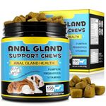 Anal Gland Support Chews For Dog, 150 Counts Anal Glands Dog Supplements with Pumpkin Powder For Dogs & Probiotics for Dogs - Support Healthy Anal Gland, Bowel & Digestion, Beef Flavor