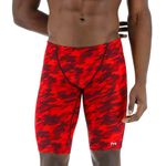 TYR Men's Durafast Elite Athletic Jammer Swimsuit Swim Trunks, Red Camo, 32