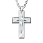 The Bradford Exchange 'Blessed Son' White Sapphire Stainless Steel Pendant And Valet Box