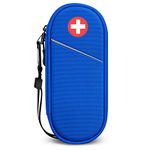 SITHON EpiPen Medical Carrying Case Insulated, Travel Medication Organizer Bag Emergency Medical Pouch Holds 2 EpiPens, Asthma Inhaler, Anti-Histamine, Auvi-Q, Allergy Medicine Essentials, Blue