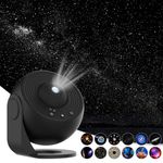 Elec3 Star Projector,Planetarium Projector for Bedroom Ultra Clear Galaxy Night Light with 4K Replaceable 12 Galaxy Discs 360 Degree Rotation Real Sky Light for Kids Room Birthday Gift (Black)