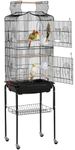 Yaheetech Large Bird Cage Open Play Top Parrot Cage Metal Budgie Cage with Rolling Stand for Medium Canary Cockatiel Cage