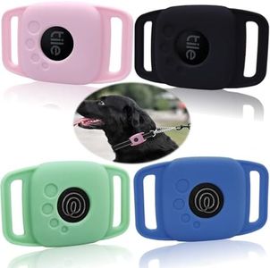 Silicone Case for Tile Mate 2022 for Dog, Protective Cover Sleeve for tilemate Finder for cat pet Collar Necklace Dropper, Secure Holder for Kids Schoolbag (Black,Green,Pink,Blue,4Pack)