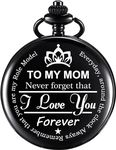 GT Gala Time Stainless Steel Classic Black Gandhi Style Pocket Analog Watch To My Mom Engraved Unique Memorable Gift For Women Child Mother Relation (To My Mom), Dial_Silver, Band_Orange