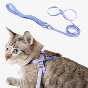 BuddyArmor Cat Harness and Leash 2-in-1, Escape Proof Anti-Chocking Harness Adjustable Lighweight Leash for Walking Outoor Training for Kitten Small to Large Cats Puppy, US IDA Bronze Award (Blurple)