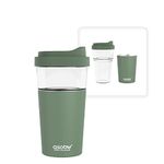 asobu Vista Tritan Tumbler for Iced Coffee and Ice Tea with Removable Insulated Stainless Steel Sleeve 20 Ounces (Basil Green)