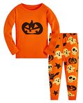 TEDD Boys Pyjamas Halloween Costumes for Kids Nightwear Cotton Toddler Clothes Girls Fun Sleepwear Unisex Pumpkin Lantern Long Sleeve 2 Piece PJs Sets 9-10 Years