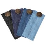 Giantree Denim Waist Extenders, 4 Pcs Adjustable Waistband Expanders with Metal Button for Pants Jeans Trousers Skirt for Women Men, Waistband Button Extenders Set(Assorted Colors)