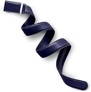Mission Belt Men's Leather Ratchet Belt, 35mm Blue Buckle & Blue Leather, Large (36 - 38)