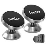 iVoler Car Phone Holder, [2 Pack] 360°Free Rotation Universal Magnetic Dashboard Phone holder Mini Car Mounts Compatible for Sony,Samsung,Nokia, Huawei all Phones or GPS Devices - Silver