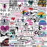 52PCS Gymnastics Stickers,Water Bottles Laptop Car Decal - Perfect Gymnastics Gifts for Girls and Teenagers