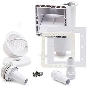 Wiltec Skimmer Set inkl. Einlaufdüse Einbauskimmer mit großem Schmutzfangkorb Oberflächenskimmer
