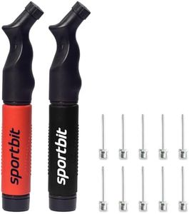 SPORTBIT Ball Pump for Sports Balls - Push & Pull Inflating System - Hand Pump for All Exercise Balls - Volleyball Pump, Basketball Inflator, Football & Soccer Ball Air Pump - Goes with 5 Needles Set