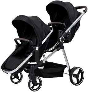 Double Stroller for Twins Infants and Toddlers, Foldable Tandem, Convertible Twin to Single Stroller, Compact Light Weight， Ages 0-3 Years