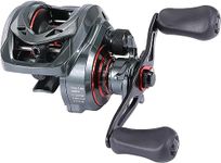 Sougayilang Baitcasting Reel – Lightweight Graphite Frame – 9 + 1 Anti-Reverse Ball Bearings, 8.0:1 High-Speed Gear Ratio Fishing Reel- Black- Left