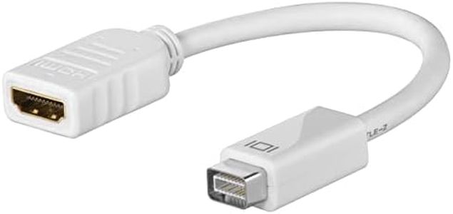 Goobay 51745 Mini DVI/HDMI per Cavo Adattatore, Bianco, 0.1m Lunghezza del Cavo