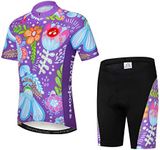 Cycling Jersey Shorts Set Padded Suit Kid's Bicycle Tops Shirt Mountain Bike Riding, 192, Medium