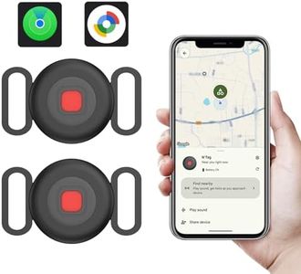 Dog Tracker 2 Pack, Pet Tracker for Dogs, Bluetooth Dog Tracking Tag Works with Apple Find My & Android Find Hub, IP67 Waterproof Anti-Lost Locator (Black)