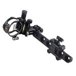 TOPOINT ARCHERY CNC Aluminum 5 Pins Or 7 Pins .019" Tool-Less Bow Sight with Micro Adjust Detachable Bracket LED Sight Light Left and Right Hand (PRO 7 PINS, Black)