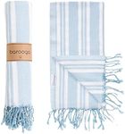 Barooga Sand Free Beach Towel, 90x180 cm, Stylish, Quick Drying, Lightweight, Compact Turkish Beach Towel Blanket, Prewashed, 100% Cotton Super Absorbent (Blue)