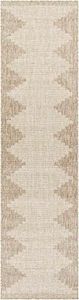Hauteloom Djugun Outdoor Runner Rug - Outside Porch Patio Rug Carpet - No Pile Rug - Waterproof Rug - Geometric - Brown, Cream, Beige - 2'7" x 10'