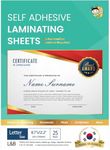 No Heat Laminating Sheets Self Sealing 8.5 x 11 Inch, 25 Pack, 4mil Thickness, Transparent, No Machine Self Adhesive Laminating Sheets, Protect documents and Photos [Letter Size] by HA SHI