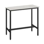 VASAGLE Bar, Kitchen, Pub Dining High Table, Sturdy Steel Frame, 40 x 100 x 90 cm, Easy Assembly, Industrial Design, Rustic White and Ink Black LBT010B73, Alloy Wood chipboard, 100 x 40 x 90 cm