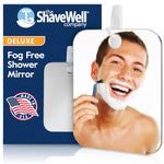 Deluxe Shave Well Fog-free Shower Mirror - 33% Larger Than the Original Shave Well Mirror