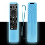 CHUNGHOP Protective Silicone Remote Case for Sony Bravia XR RMF-TX800P/TX800U/TX800C RMF-TX900U/TX900C/TX900P Remote Cover Washable, Shockproof and Kids-Friendly (Glow in The Dark, Blue)