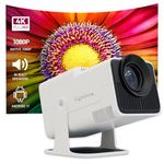 Lifelong Lightbeam Pro Smart Projector for Home,Native 1080P with 4K Support,4500 Lumens,Android 11 with Built-in Apps (Netflix,Prime,Yotutube) Rotatable Design,Speaker,WiFi,150" Max Display,White