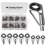 THKFISH Fishing Rod Tip Repair Kit Rod Repair Kit Small Freshwater Stainless Ceramic Repair Fishing Kits Burnished Silver 80pcs