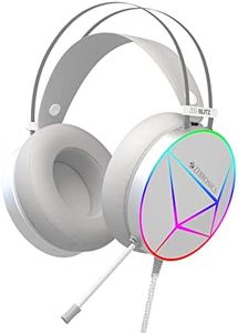 Zebronics Zeb-Blitz USB Gaming Wired Over Ear Headphones with Dolby Atmos, RGB LED, Windows Software, Simulated 7.1 Surround Sound, 2.4 Meter Braided Cable, Flexible mic, Ear Cushions with mic (White)