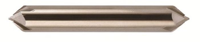 Bassett MCH-4D Series Solid Carbide End Mill, Uncoated (Bright) Finish, 4 Flute, 90 Degrees Profile Angle, Chamfer End, 0.425" Cutting Length, 3/8" Cutting Diameter, 2-1/2" Length (Pack of 1)