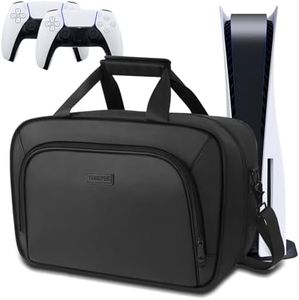 YOREPEK Carrying Case Compatible with PS5, PS5 Pro, Travel Case Suitable for Playstation 5 Discs Digital Edition, Large Capacity Storage bag for Console, Controllers, and Game Accessories, Black