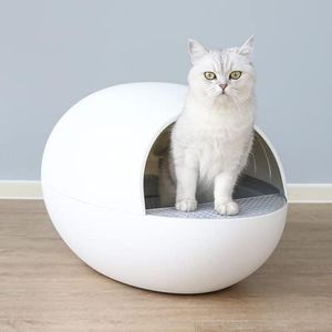 HONEY CARE Automatic Self-Cleaning Cat Litter Box, No More Scooping & Dust-Free Cat Littler Box for Multiple Cats White