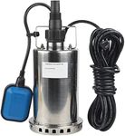 Asian Pumps & Machineries Dewatering Pump 1HP Stainless Steel Submersible Pump 10500Lph for Clean & Dirty Water With Automatic Float Switch 220 Volt 8.5Mtr Head